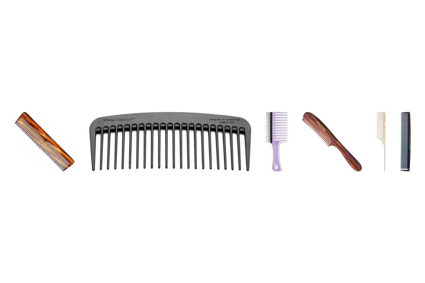 The best combs for fine and thin hair: six stylist picks laid out in a row