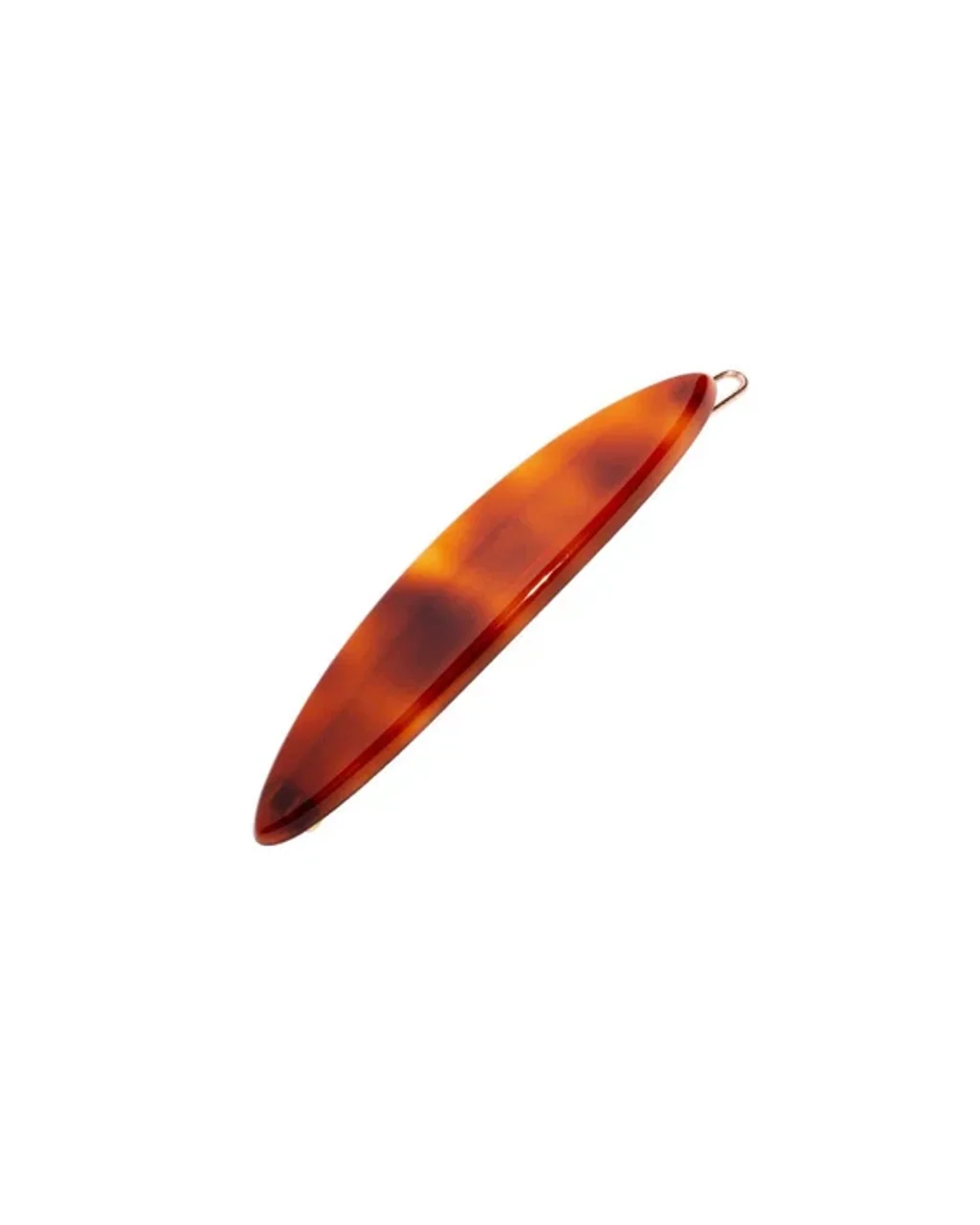 France Luxe Oblong Tige Boule Barrette in tortoiseshell cellulose acetate, a French barrette for fine hair