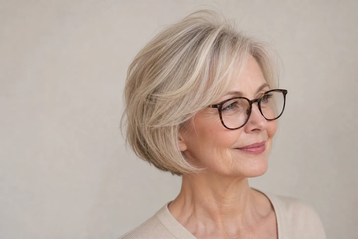 16 fine-hair styles for over 50 and 60 with glasses