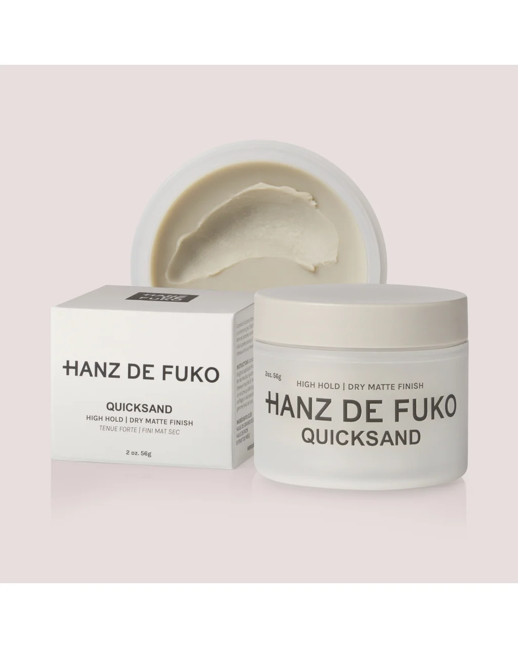 Hanz de Fuko Quicksand, a dry matte styling paste for men with thin hair