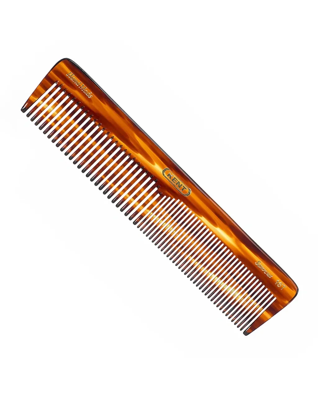 Kent A 16T handmade dressing table comb in cellulose acetate, a sawcut comb for fine hair