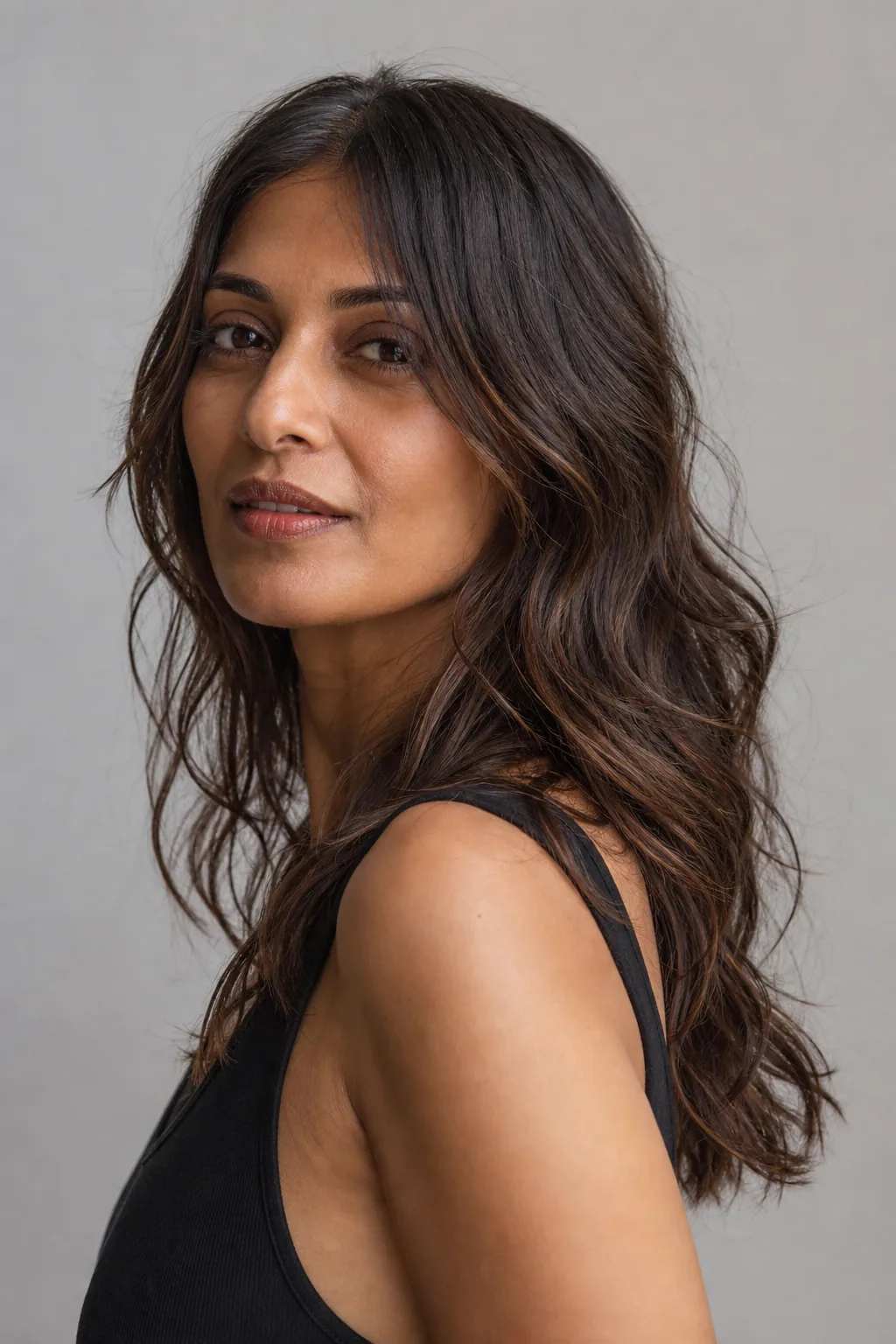 Long beachy waves with loose bends adding body to fine hair
