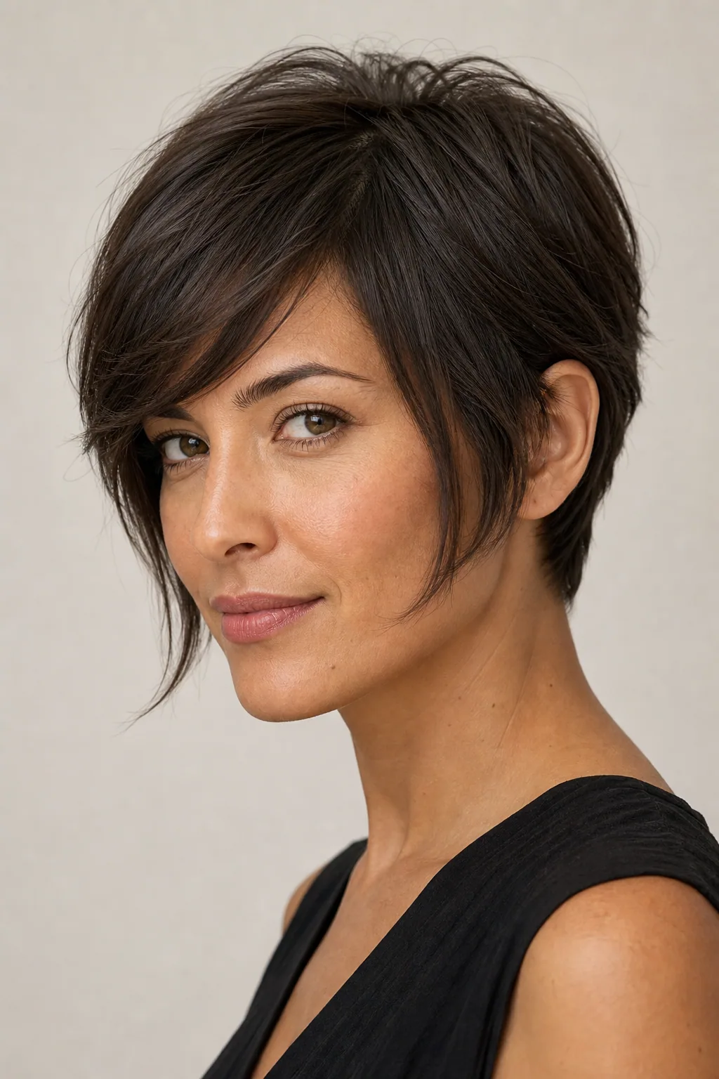 Fine hair in a long pixie with a <a href=