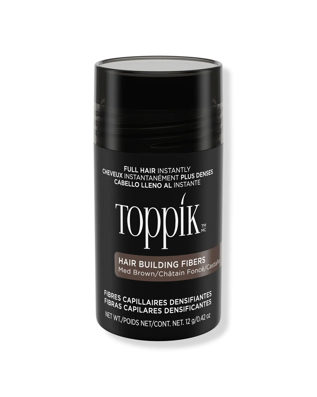 Toppik Hair Building Fibers shaker bottle, keratin fibres for thinning fine hair