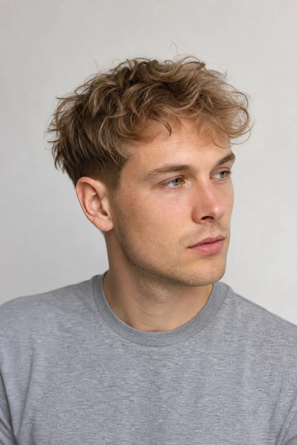Tousled mid-length top with loose waves on fine, thin hair