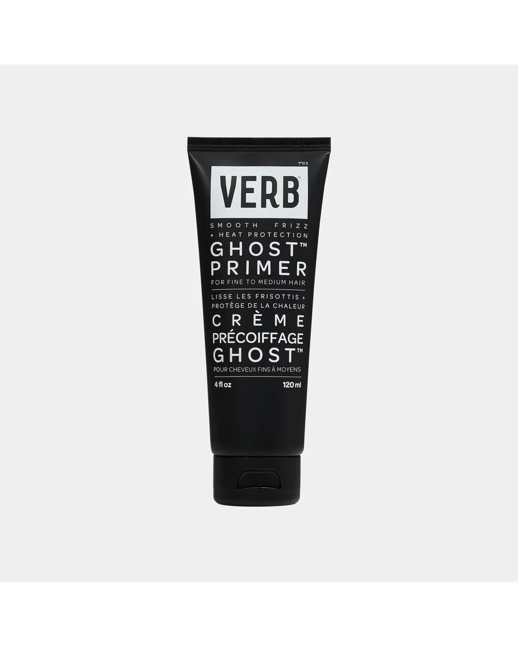 Verb Ghost Primer, a featherlight 425°F heat-protectant cream for fine hair